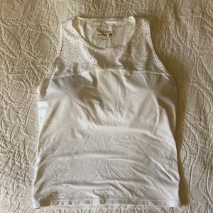 Lilly Pulitzer White Eyelet Luxletic Racerback Tank Size Small